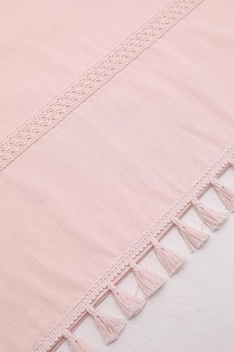 Favora Pamuk Dört Mevsim 200 x 220 cm Etnik Çift Kişilik Nevresim Takımı Pudra