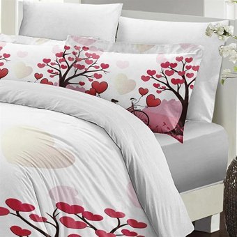 Mono Home Pamuk Saten Dört Mevsim 200 x 220 cm 3D Çift Kişilik Nevresim Takımı Beyaz