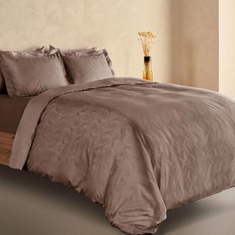 Marie Claire Pamuk Dört Mevsim 200 x 220 cm Desenli Çift Kişilik Nevresim Takımı Kahverengi