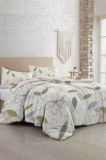 Mono Home Pamuk Dört Mevsim 200 x 220 cm 3D Çift Kişilik Nevresim Takımı Krem