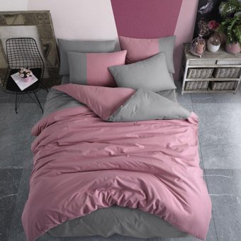 Hobby Pamuk Dört Mevsim 200 x 220 cm Düz Çift Kişilik Nevresim Takımı Gri Gülkurusu