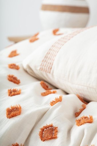 Ecocotton Pamuk Dört Mevsim 200 x 220 cm Modern Çift Kişilik Nevresim Takımı Terra