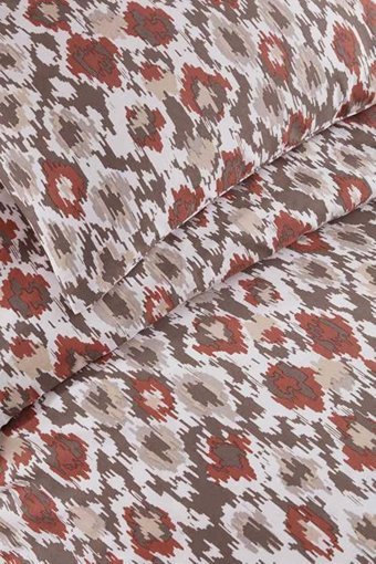Luxart Pamuk Dört Mevsim 200 x 220 cm Lastikli Batik Çift Kişilik Nevresim Takımı Kiremit