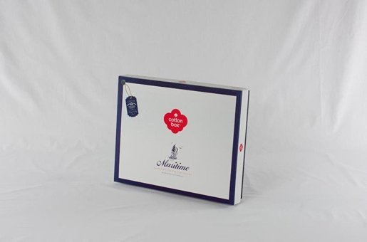 Cotton Box Pamuk Dört Mevsim 200 x 220 cm Gemi Çift Kişilik Nevresim Takımı Mavi