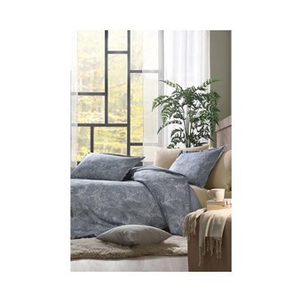 Özdilek Pamuk Kışlık 200 x 220 cm Lastikli Çiçekli Çift Kişilik Nevresim Takımı Mavi