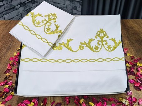 Çeyiz Diyarı Pamuk Kışlık 200 x 220 cm Düz Çift Kişilik Nevresim Takımı Krem