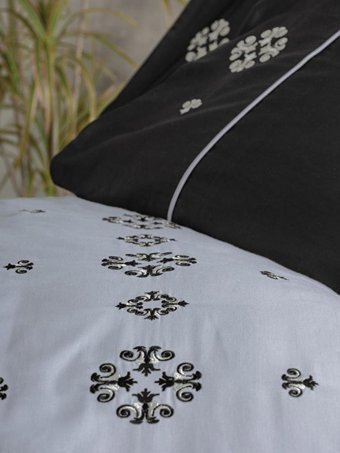 Cotton Box Saten Dört Mevsim 200 x 220 cm Modern Çift Kişilik Nevresim Takımı Gri