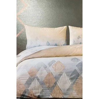 Özdilek Pamuk Polyester Kışlık 200 x 220 cm Geometrik Çift Kişilik Nevresim Takımı Bej