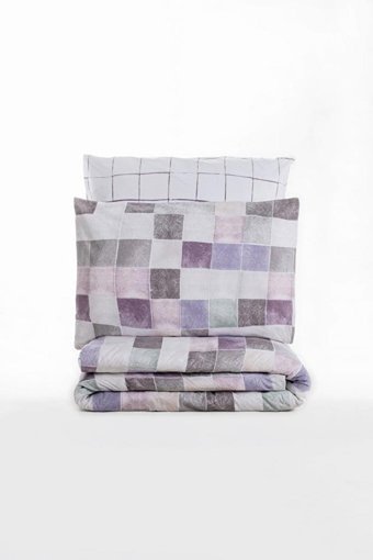 Cotton Box Ranforce Dört Mevsim 200 x 220 cm Kareli Çift Kişilik Nevresim Takımı Gül Kurusu