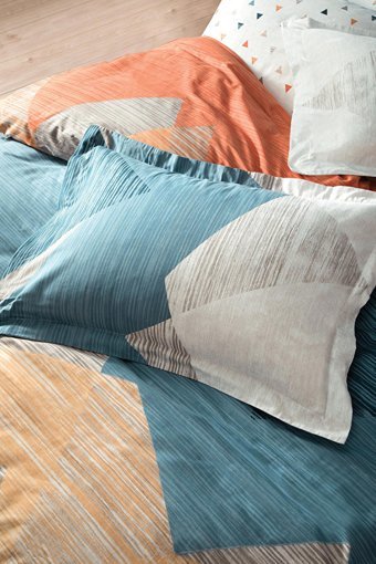Yataş Ranforce Dört Mevsim 200 x 220 cm Geometrik Çift Kişilik Nevresim Takımı Lacivert