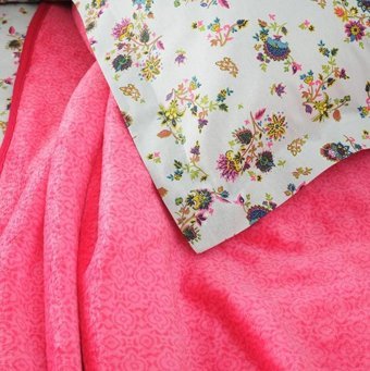 Karaca Home Pamuk Polyester Kışlık 200 x 220 cm Battaniyeli Çiçekli Çift Kişilik Nevresim Takımı İndigo