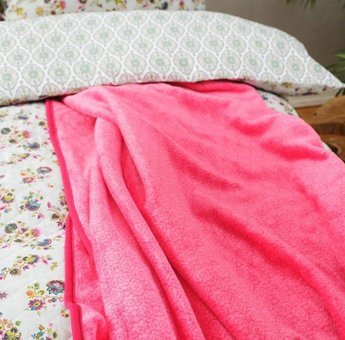 Karaca Home Pamuk Polyester Kışlık 200 x 220 cm Battaniyeli Çiçekli Çift Kişilik Nevresim Takımı İndigo