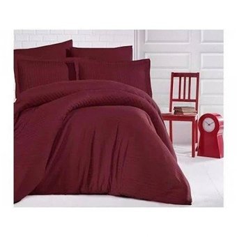 Özdilek Saten Kışlık 200 x 220 cm Düz Çift Kişilik Nevresim Takımı Bordo