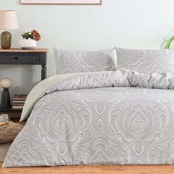 Özdilek Pamuk Polyester Kışlık 200 x 220 cm Geometrik Çift Kişilik Nevresim Takımı Gri