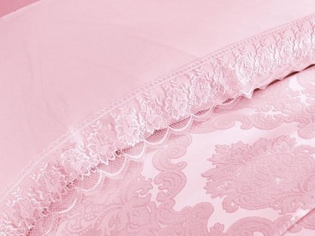 Çeyiz Diyarı Pamuk Saten Dört Mevsim 200 x 220 cm Etnik Çift Kişilik Nevresim Takımı Pudra