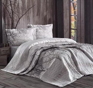 Clasy Pamuk Dört Mevsim 200 x 220 cm Doğa Çift Kişilik Nevresim Takımı Bej