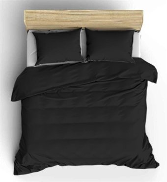 Sedef Home Kışlık 160 x 220 cm Düz Çift Kişilik Nevresim Takımı Siyah