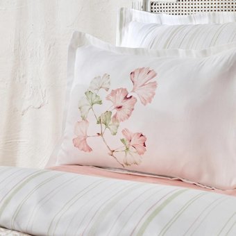 Karaca Home Pamuk Saten Dört Mevsim 200 x 220 cm Çiçekli Çift Kişilik Nevresim Takımı Pembe