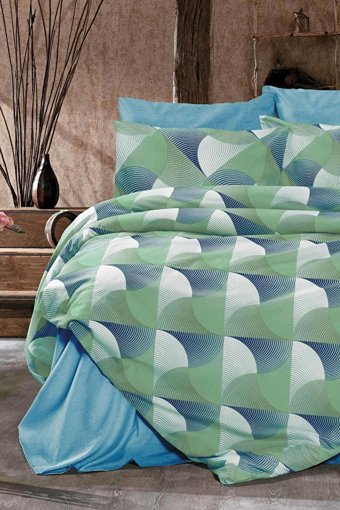 Depomaxx Pamuk Dört Mevsim 200 x 220 cm 3D Çift Kişilik Nevresim Takımı Yeşil