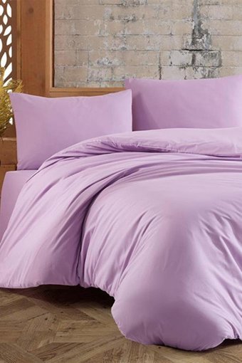 Çeyiz Diyarı Ranforce Dört Mevsim 200 x 220 cm Düz Çift Kişilik Nevresim Takımı Lila
