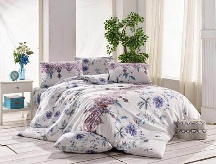 Nevresim Dünyası Ranforce Dört Mevsim 200 x 220 cm Bahar Çift Kişilik Nevresim Takımı Beyaz