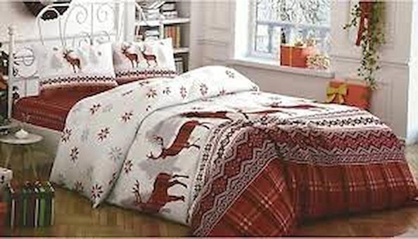 Taç Ranforce Dört Mevsim 200 x 220 cm Desenli Çift Kişilik Nevresim Takımı Kırmızı