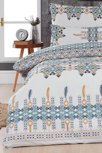 Mislina Home Pamuk Polyester Dört Mevsim 200 x 220 cm İskandinav Çift Kişilik Nevresim Takımı Çok Renkli