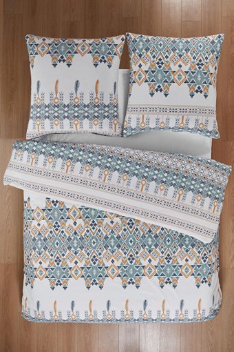 Mislina Home Pamuk Polyester Dört Mevsim 200 x 220 cm İskandinav Çift Kişilik Nevresim Takımı Çok Renkli