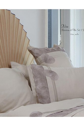 Karaca Home Saten Dört Mevsim 200 x 220 cm Güpür Çift Kişilik Nevresim Takımı Pudra