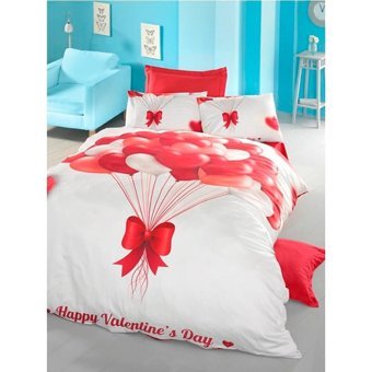 Komfort Home Pamuk Saten Dört Mevsim 200 x 220 cm 3D Çift Kişilik Nevresim Takımı Kırmızı