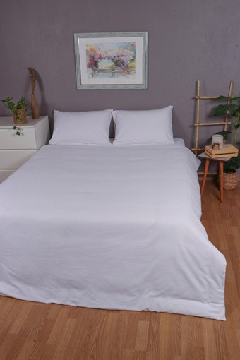 Ndc Home Pamuk Dört Mevsim 200 x 220 cm Düz Çift Kişilik Nevresim Takımı Beyaz