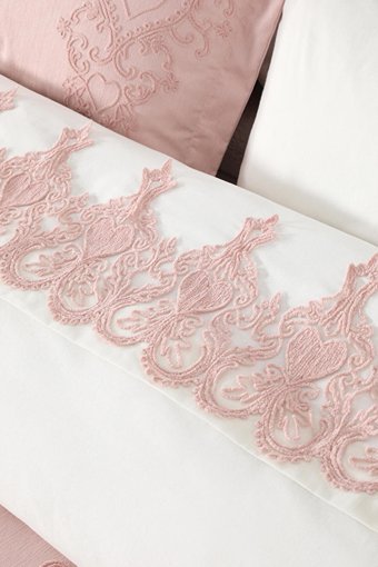 Favora Pamuk Polyester Dört Mevsim 200 x 220 cm Etnik Çift Kişilik Nevresim Takımı Pudra