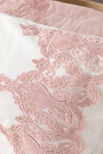 Favora Pamuk Polyester Dört Mevsim 200 x 220 cm Etnik Çift Kişilik Nevresim Takımı Pudra