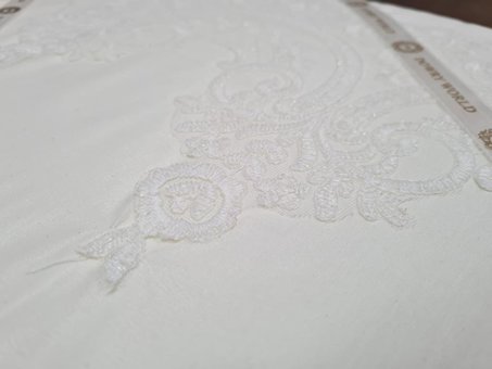 Çeyiz Diyarı Pamuk Dört Mevsim 200 x 225 cm Etnik Çift Kişilik Nevresim Takımı Krem