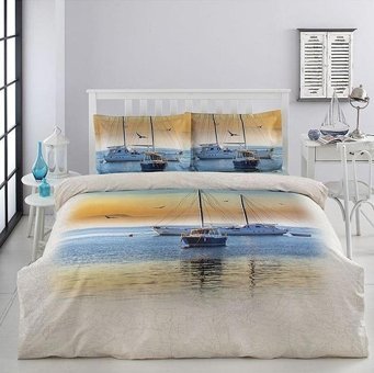 Özdilek Pamuk Kışlık 200 x 220 cm Manzara Çift Kişilik Nevresim Takımı Bej