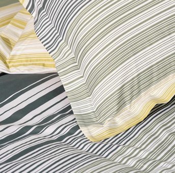 Karaca Home Pamuk Saten Dört Mevsim 200 x 220 cm Çizgili Çift Kişilik Nevresim Takımı Yeşil