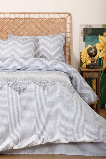 Depomaxx Pamuk Polyester Dört Mevsim 200 x 220 cm Geometrik Çift Kişilik Nevresim Takımı Gri