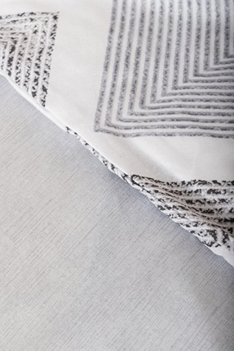 Depomaxx Pamuk Polyester Dört Mevsim 200 x 220 cm Geometrik Çift Kişilik Nevresim Takımı Gri