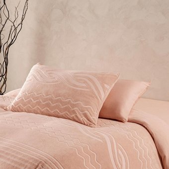 Marie Claire Pamuk Polyester Kışlık 200 x 220 cm Çizgili Çift Kişilik Nevresim Takımı Pudra