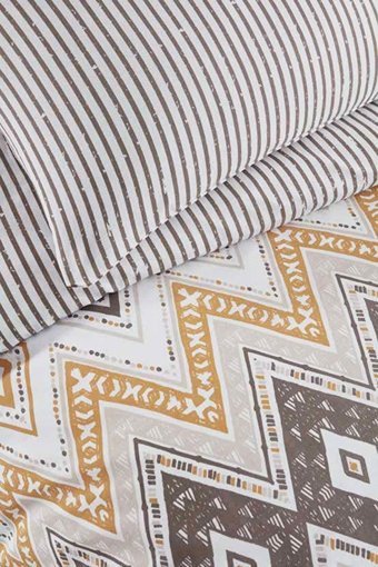 Luxart Pamuk Dört Mevsim 200 x 220 cm Lastikli Etnik Çift Kişilik Nevresim Takımı Çok Renkli
