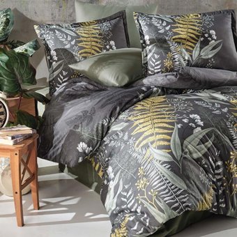 Clasy Saten Kışlık 200 x 220 cm Doğa Çift Kişilik Nevresim Takımı Yeşil
