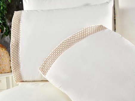 Çeyiz Diyarı Pamuk Dört Mevsim 200 x 220 cm Düz Çift Kişilik Nevresim Takımı Bej Krem