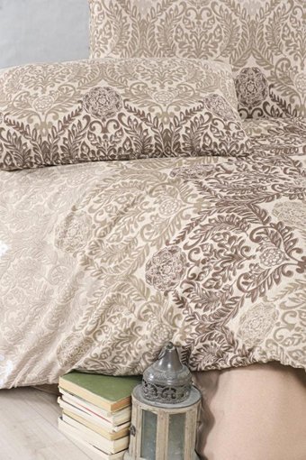 Mulberry Ranforce Dört Mevsim 200 x 220 cm Osmanlı Çift Kişilik Nevresim Takımı Krem
