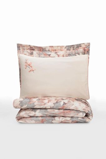 Nevresim Dünyası Saten Dört Mevsim 200 x 220 cm Çiçekli Çift Kişilik Nevresim Takımı Pembe