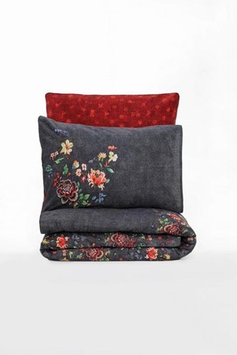 Nevresim Dünyası Pamuk Dört Mevsim 200 x 220 cm Çiçekli Çift Kişilik Nevresim Takımı Bordo