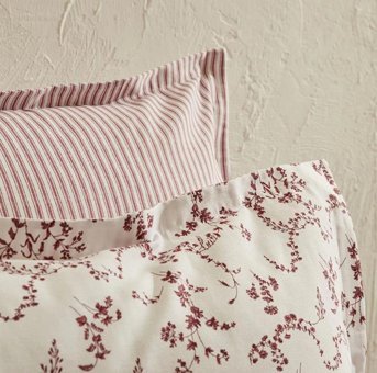 Karaca Home Pamuk Dört Mevsim 200 x 220 cm Çiçekli Çift Kişilik Nevresim Takımı Bordo