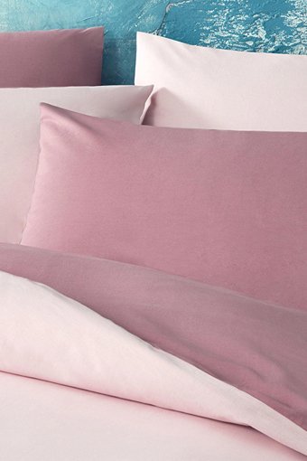 Yataş Ranforce Dört Mevsim 200 x 220 cm Düz Çift Kişilik Nevresim Takımı Gül Kurusu Pudra