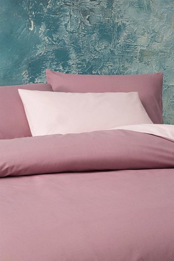 Yataş Ranforce Dört Mevsim 200 x 220 cm Düz Çift Kişilik Nevresim Takımı Gül Kurusu Pudra