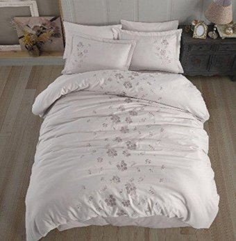 Hobby Pamuk Kışlık 200 x 220 cm Çiçekli Çift Kişilik Nevresim Takımı Krem