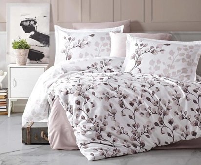 Clasy Pamuk Saten Kışlık 200 x 220 cm Doğa Çift Kişilik Nevresim Takımı Vizon
